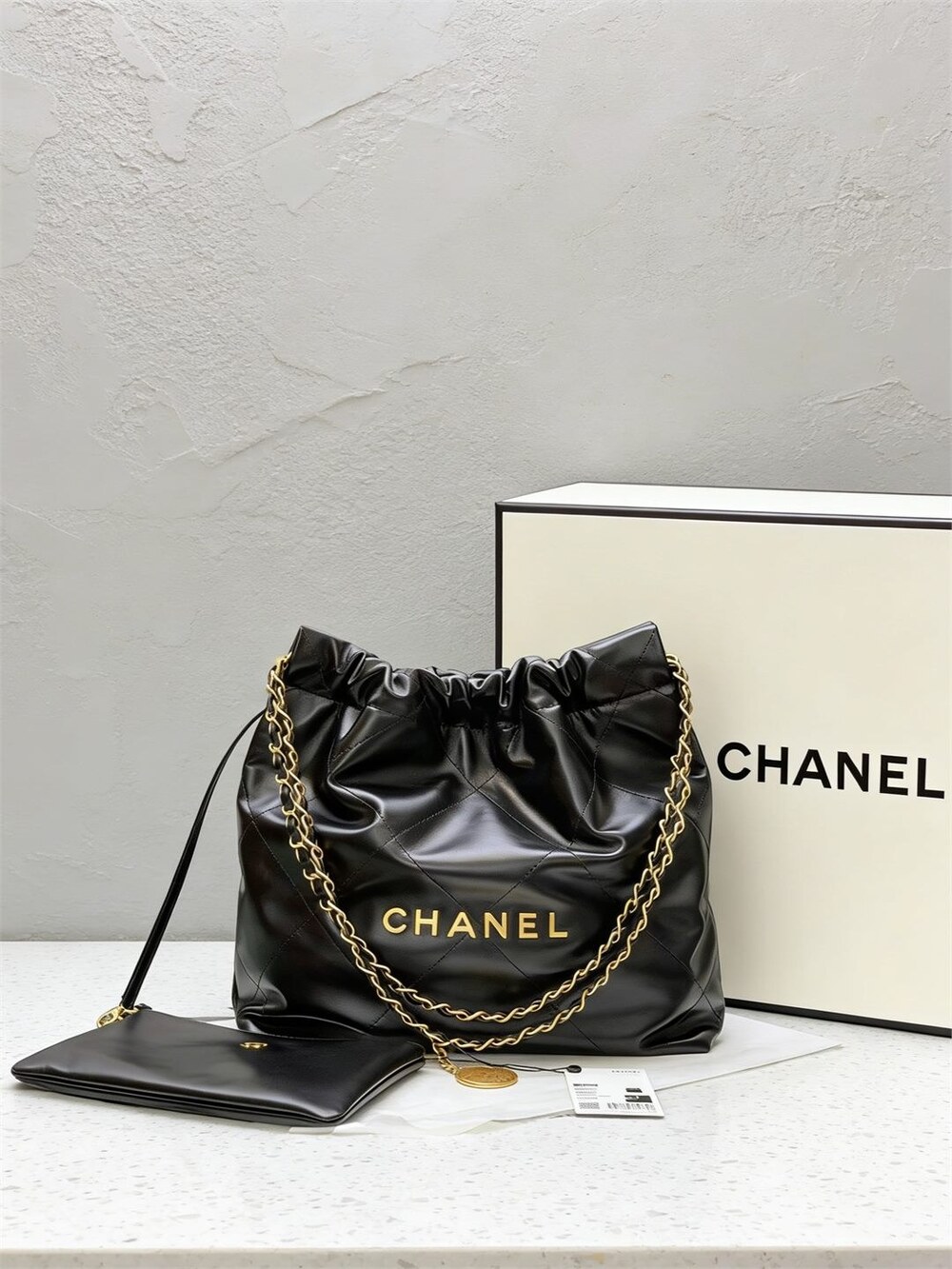 Chanel 22 Large in Quilted Patent Leather